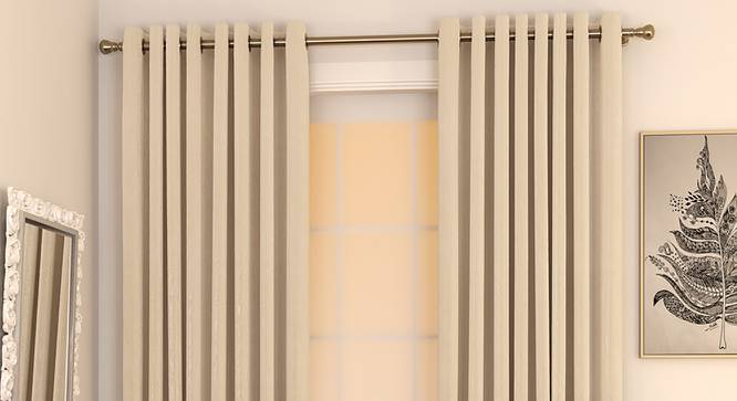 Matka Door Curtains - Set Of 2 (Cream, 112 x 274 cm  (44" x 108") Curtain Size) by Urban Ladder - Design 1 Full View - 326418
