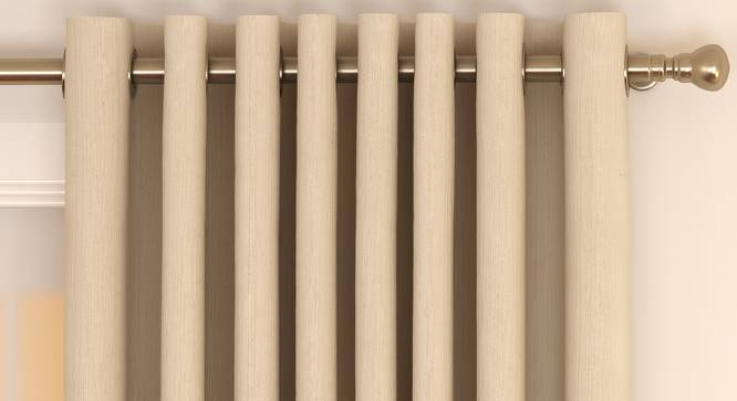 Matka Door Curtains - Set Of 2 (Cream, 112 x 274 cm  (44" x 108") Curtain Size) by Urban Ladder - Front View Design 1 - 326419