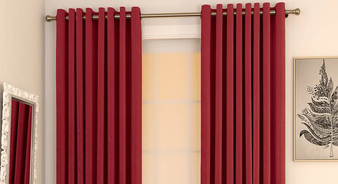 Matka Door Curtains - Set Of 2 (Crimson Red, 112 x 274 cm  (44" x 108") Curtain Size) by Urban Ladder - Design 1 Full View - 326424