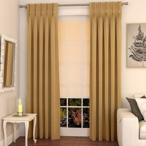 Window Curtains Design Matka Window Curtains - Set Of 2 (Beige, 71 x 152 cm (28"x60") Curtain Size, American Pleat)