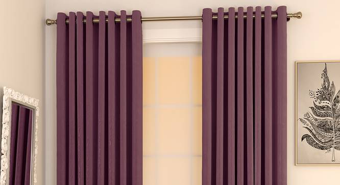 Matka Window Curtains - Set Of 2 (Grape, 112 x 152 cm  (44" x 60") Curtain Size) by Urban Ladder - Design 1 Full View - 326664