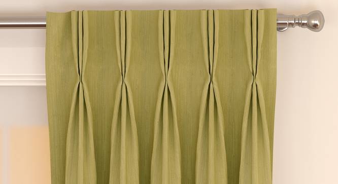 Matka Window Curtains - Set Of 2 (Lime Green, 112 x 152 cm  (44" x 60") Curtain Size) by Urban Ladder - Front View Design 1 - 326731