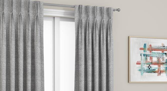 Bark Door Curtains - Set Of 2 (Grey, 112 x 274 cm  (44" x 108") Curtain Size) by Urban Ladder - Design 1 Full View - 326744