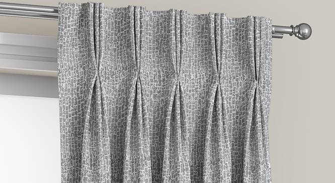 Bark Door Curtains - Set Of 2 (Grey, 112 x 274 cm  (44" x 108") Curtain Size) by Urban Ladder - Front View Design 1 - 326745