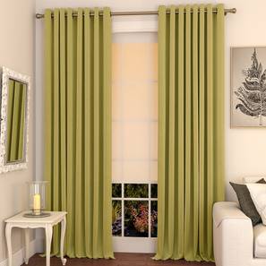 Home Linen In Thane Design Lime Green Polyester Window Curtain