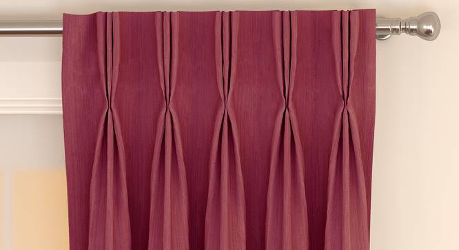 Matka Window Curtains - Set Of 2 (Magenta, 112 x 152 cm  (44" x 60") Curtain Size) by Urban Ladder - Front View Design 1 - 326764