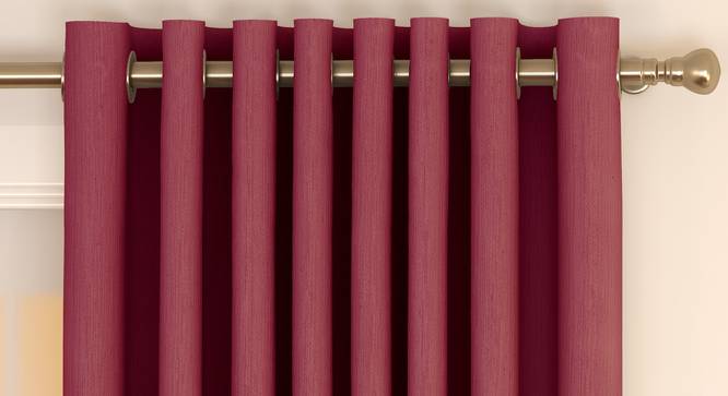 Matka Window Curtains - Set Of 2 (Magenta, 112 x 152 cm  (44" x 60") Curtain Size) by Urban Ladder - Front View Design 1 - 326770