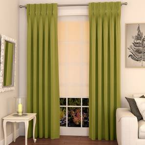 Home Linen In Thane Design Olive Green Polyester Window Curtain