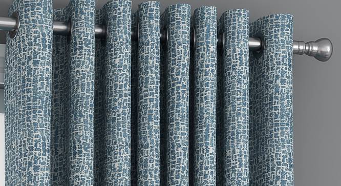 Bark Door Curtains - Set Of 2 (Blue, 112 x 213 cm  (44" x 84") Curtain Size) by Urban Ladder - Front View Design 1 - 326876