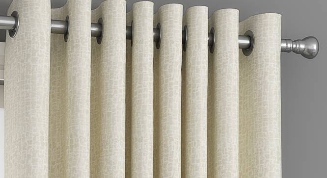 Bark Door Curtains - Set Of 2 (Cream, 112 x 274 cm  (44" x 108") Curtain Size) by Urban Ladder - Front View Design 1 - 326897