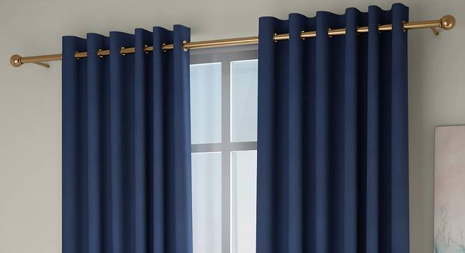 Diablo Window Curtains - Set Of 2 (Blue, 112 x 152 cm  (44" x 60") Curtain Size) by Urban Ladder - Front View Design 1 - 326996