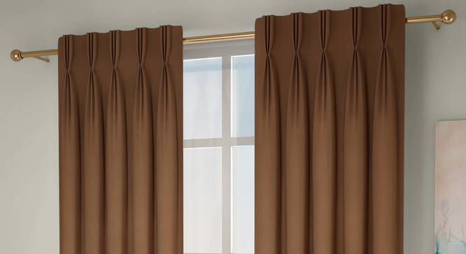 Diablo Window Curtains - Set Of 2 (Brown, 112 x 152 cm  (44" x 60") Curtain Size) by Urban Ladder - Front View Design 1 - 327002