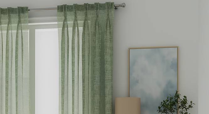 Elegance Sheer Door Curtains - Set Of 2 (112 x 213 cm  (44" x 84") Curtain Size, Duckegg Blue) by Urban Ladder - Front View Design 1 - 327020