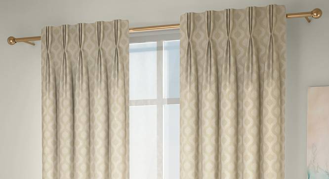 Elite Door Curtains - Set Of 2 (Cream, 112 x 213 cm  (44" x 84") Curtain Size) by Urban Ladder - Front View Design 1 - 327035