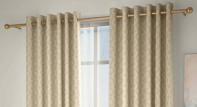 Elite Door Curtains - Set Of 2 (Cream, 112 x 274 cm  (44" x 108") Curtain Size) by Urban Ladder - Front View Design 1 - 327056