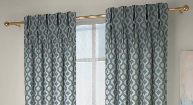 Elite Window Curtains - Set Of 2 (112 x 152 cm  (44" x 60") Curtain Size, Bottle Green) by Urban Ladder - Front View Design 1 - 327061
