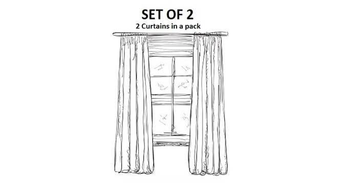 Frizzle Door Curtains - Set Of 2 (Beige, 112 x 213 cm  (44" x 84") Curtain Size) by Urban Ladder - Cross View Design 1 - 327087