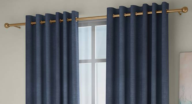 Frizzle Door Curtains - Set Of 2 (Blue, 112 x 213 cm  (44" x 84") Curtain Size) by Urban Ladder - Front View Design 1 - 327092