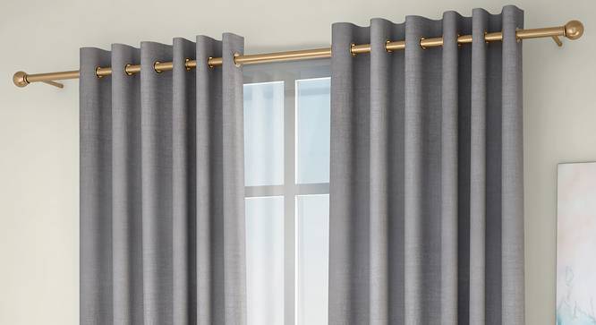 Frizzle Door Curtains - Set Of 2 (Grey, 112 x 213 cm  (44" x 84") Curtain Size) by Urban Ladder - Front View Design 1 - 327098