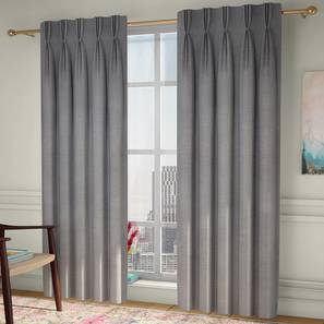 Curtain Label Design Grey Poly Cotton Window Curtain