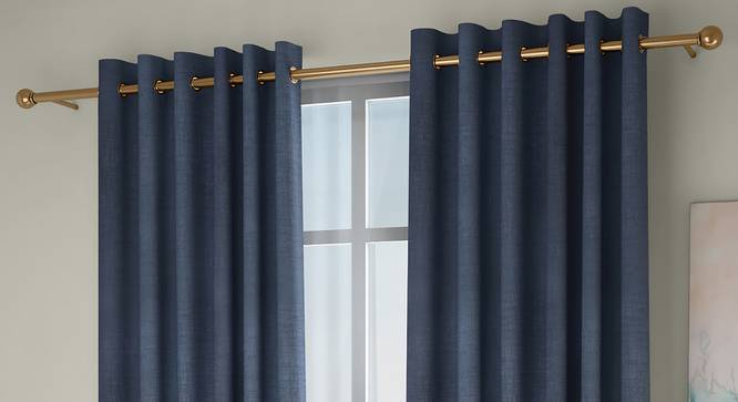 Frizzle Window Curtains - Set Of 2 (Blue, 112 x 152 cm  (44" x 60") Curtain Size) by Urban Ladder - Front View Design 1 - 327131
