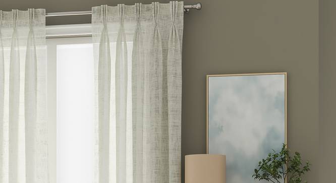 Elegance Sheer Door Curtains - Set Of 2 (Ivory, 112 x 213 cm  (44" x 84") Curtain Size) by Urban Ladder - Front View Design 1 - 327137