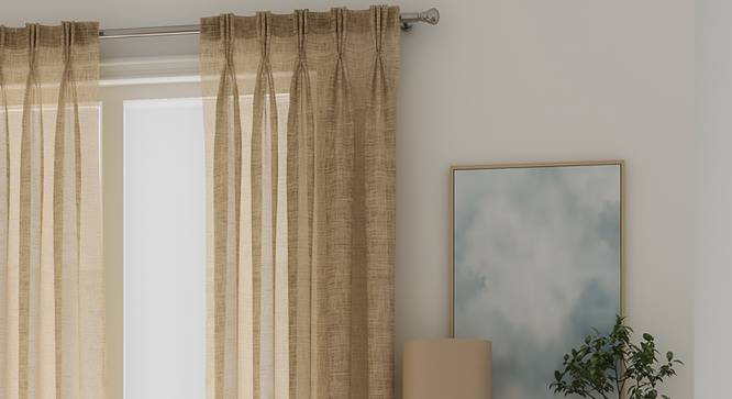Elegance Sheer Door Curtains - Set Of 2 (Natural, 112 x 274 cm  (44" x 108") Curtain Size) by Urban Ladder - Front View Design 1 - 327146