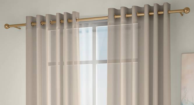 Vegas Sheer Window Curtains - Set Of 2 (Cream, 112 x 152 cm  (44" x 60") Curtain Size) by Urban Ladder - Front View Design 1 - 327216