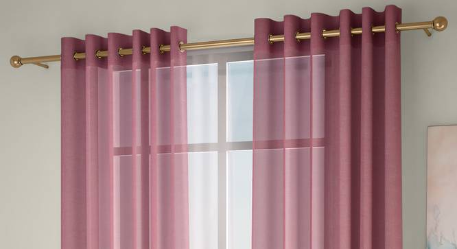 Vegas Sheer Window Curtains - Set Of 2 (Pink, 112 x 152 cm  (44" x 60") Curtain Size) by Urban Ladder - Front View Design 1 - 327234