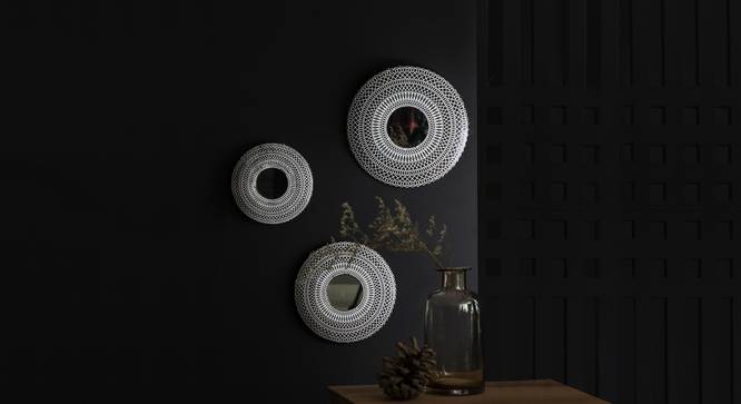 Linx wall decor-set of 3 (Iron with brown and gold finish and white patina) by Urban Ladder - Design 1 Details - 327289