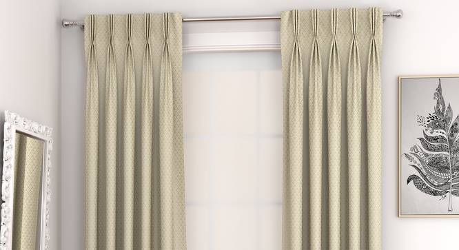 Gardenia Door Curtains - Set Of 2 (Yellow, 71 x 213 cm (28"x84")  Curtain Size, American Pleat) by Urban Ladder - Front View Design 1 - 327365