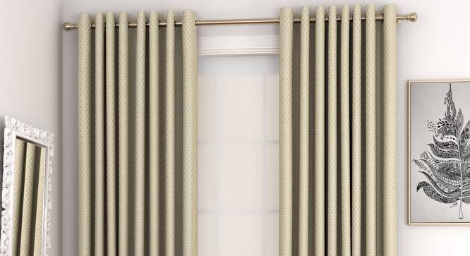 Gardenia Door Curtains - Set Of 2 (Yellow, 132 x 213 cm  (52" x 84") Curtain Size, Eyelet Pleat) by Urban Ladder - Front View Design 1 - 327368