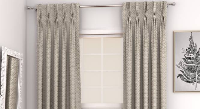 Gardenia Door Curtains - Set Of 2 (Brown, 71 x 274 cm (28"x108")  Curtain Size, American Pleat) by Urban Ladder - Front View Design 1 - 327388