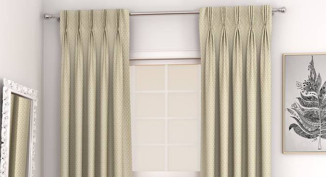 Gardenia Door Curtains - Set Of 2 (Yellow, 71 x 274 cm (28"x108")  Curtain Size, American Pleat) by Urban Ladder - Front View Design 1 - 327406