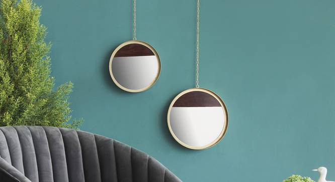 Metropolis Dual Hanging Mirror (Gold) by Urban Ladder - Design 1 Details - 327417