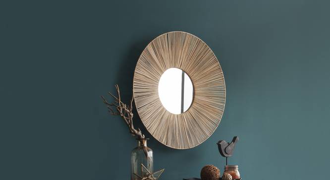 Monet Mirror (Cream finish on metal and natural cane) by Urban Ladder - Design 1 Details - 327426