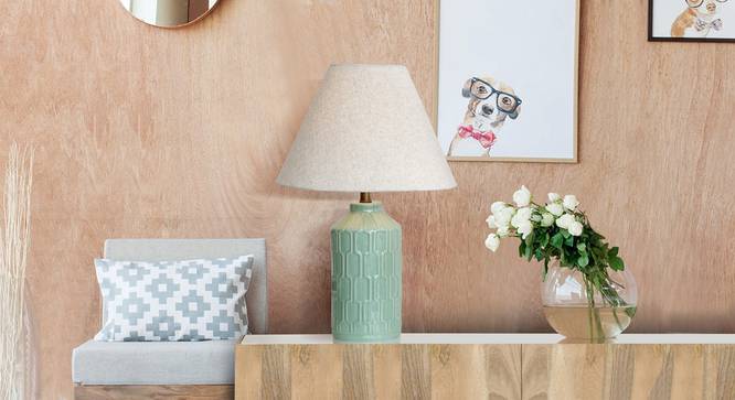 Ares Ceramic Table Lamp (Black Finish) by Urban Ladder - Design 1 Details - 328056
