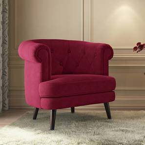 Wing Lounge Chairs Design Bardot Lounge Chair (Fuschia Red Velvet)