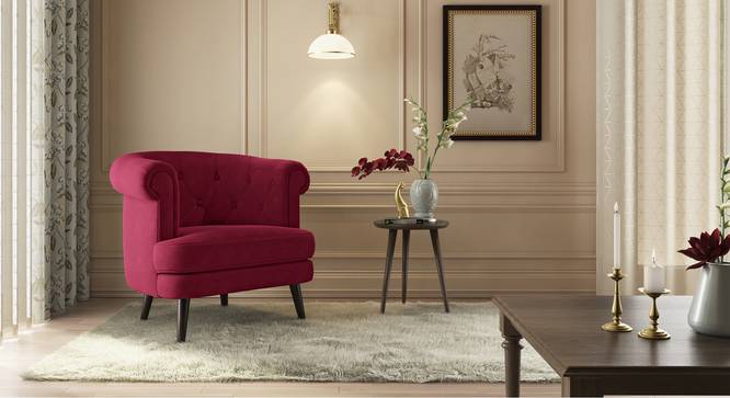 Bardot Lounge Chair (Fuschia Red Velvet) by Urban Ladder - Design 1 Details - 328222