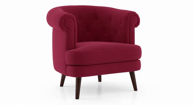 Bardot Lounge Chair (Fuschia Red Velvet) by Urban Ladder - Design 1 Top View - 328223