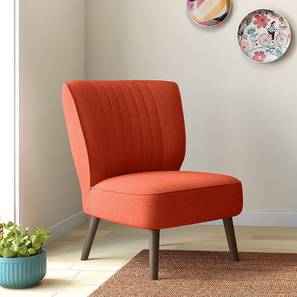 Wing Lounge Chairs Design Grace Plain Fabric Accent Chair in Lava Colour