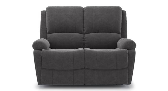 Lebowski Recliner (Two Seater, Smoke Fabric) by Urban Ladder - Front View - 328315