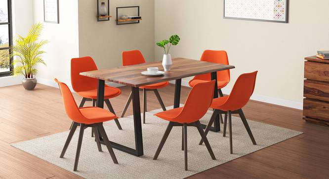 Aquila - Pashe 6 Seater Dining Table Set (Teak Finish, Rust) by Urban Ladder - Design 1 Details - 328436