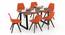Aquila - Pashe 6 Seater Dining Table Set (Teak Finish, Rust) by Urban Ladder - Design 1 Top View - 328437