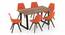 Aquila - Pashe 6 Seater Dining Table Set (Teak Finish, Rust) by Urban Ladder - Design 1 Side View - 328438