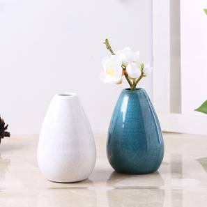 Office Decor Design Blue Ceramic Inches Vase - Set of