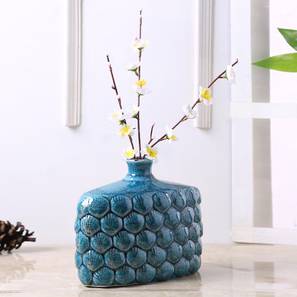Flower Vase Design Blue Ceramic Inches Vase - Set of