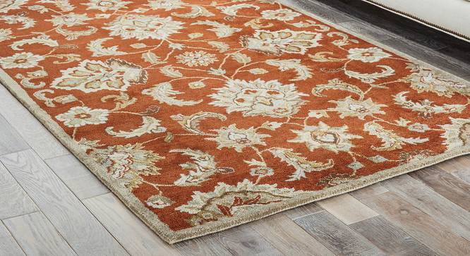 Faiz Hand Tufted Carpet (152 x 244 cm  (60" x 96") Carpet Size, Orange Rust) by Urban Ladder - Front View Design 1 - 328750