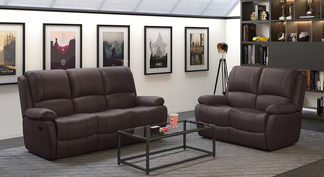 Lebowski Recliner (Three Seater, Dark Chocolate Leatherette) by Urban Ladder - Full View - 328778
