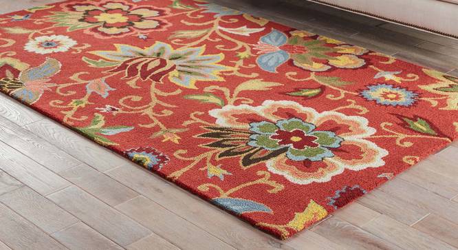 Kawish Hand Tufted Carpet (152 x 244 cm  (60" x 96") Carpet Size, Velvet Red) by Urban Ladder - Front View Design 1 - 328861